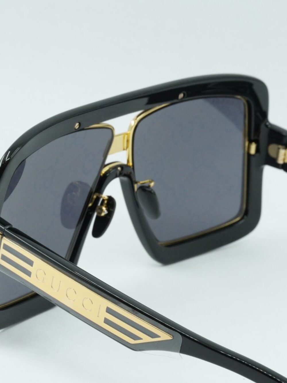 Gucci GG0900S 001 Aviator Sunglasses - Black\Grey - Picture 4 of 11